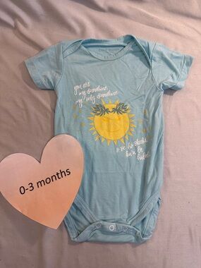 Coco Moon - Bamboo Newborn Sunny Smiles Blue Kids Bodysuit Onesie